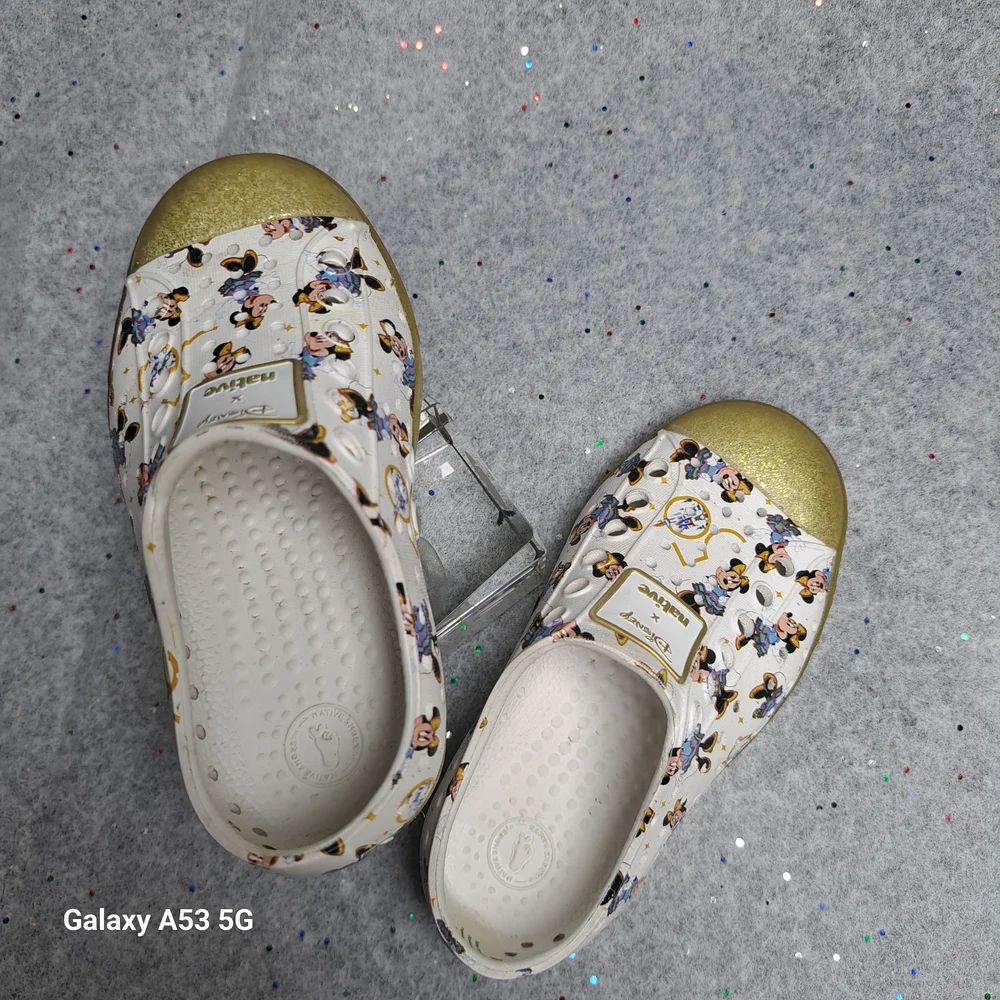 Disney Kids Water Shoes with Gold and White Design